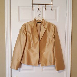 Louben Woman's Silk Jacket ~ Pale.Gold ~ Size Large~ Very flattering! ~ EUC ~